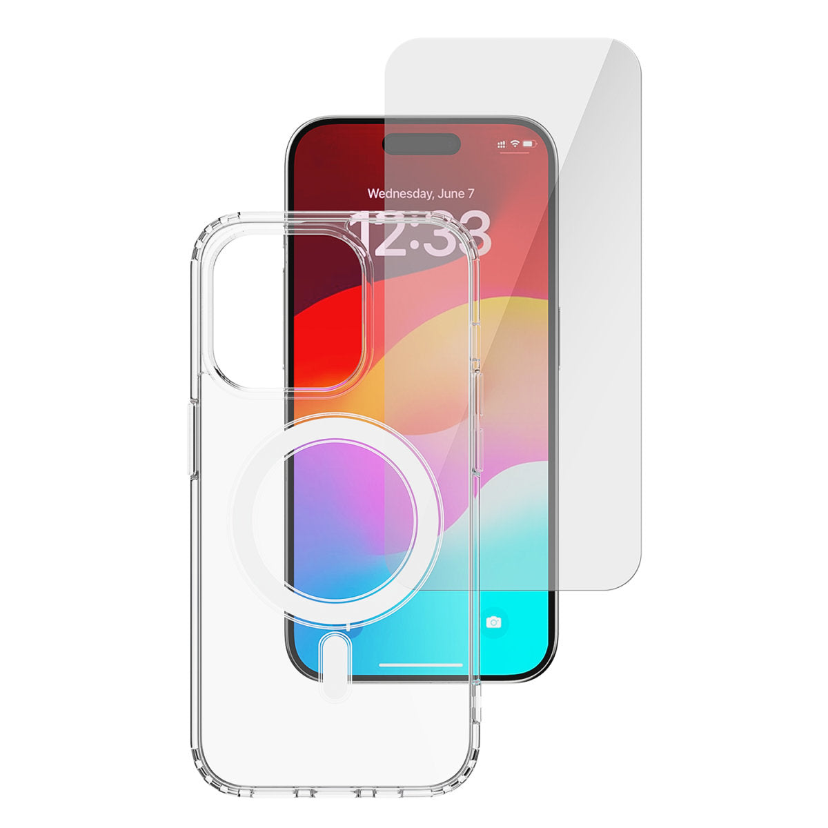 4smarts 360° Protection Set Folio – für Apple iPhone 15 Plus, MagSafe, PC+TPU, Transparent, mit Displayschutz