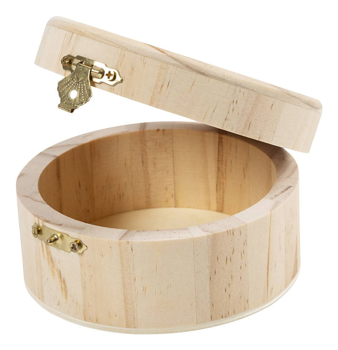 Creativ Company Kiste rund, Ø 11 cm × 6 cm, Sperrholz (Kiefer)