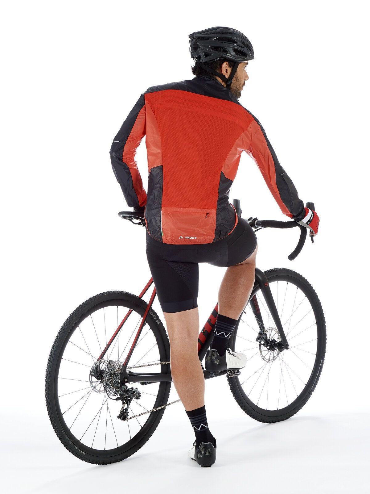 VAUDE Regenjacke Drop III – L – Neonrot, Polyester, PU-Membran, Wasserdicht, Winddicht, Reflektierend, Grüner Knopf