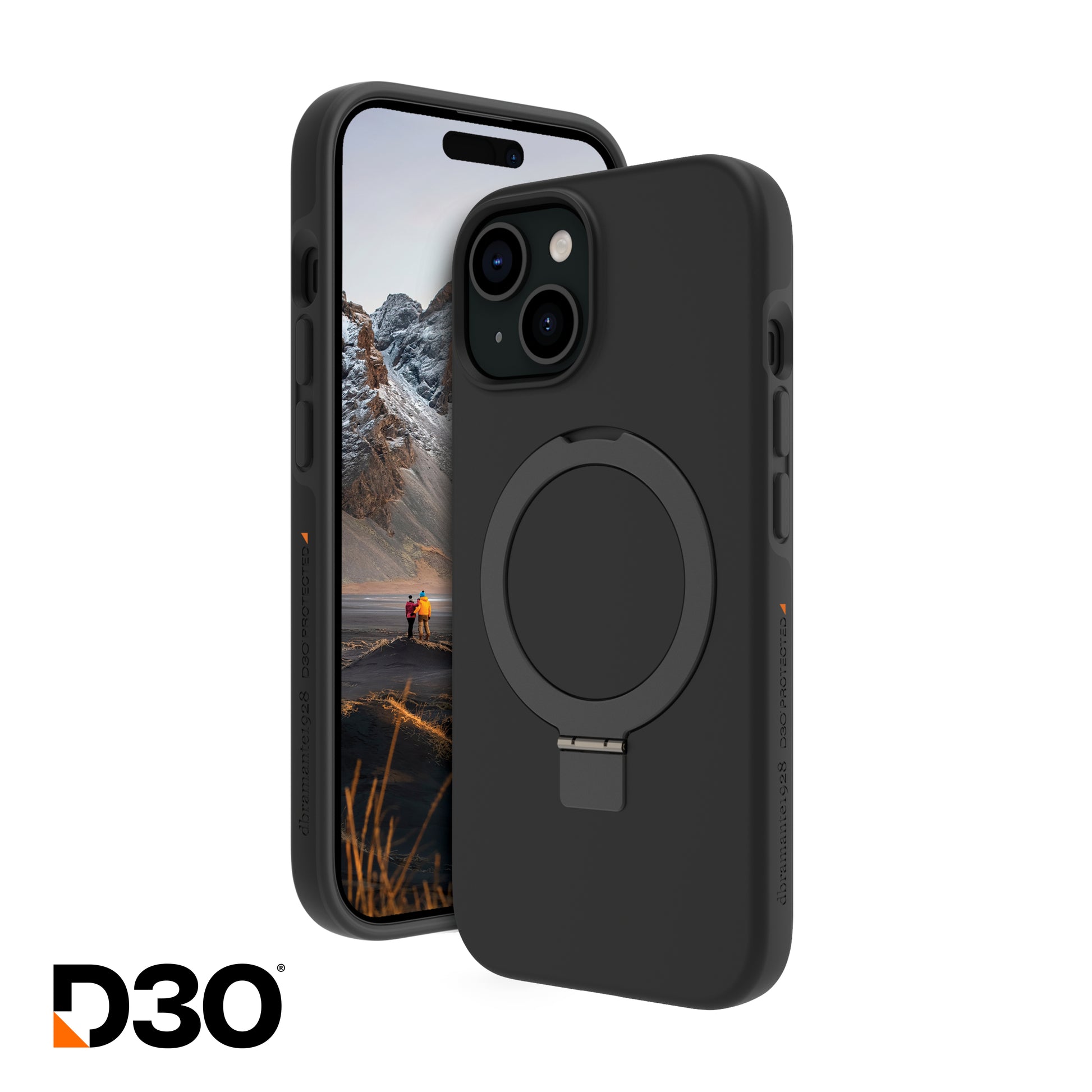 dbramante1928 Backcover – für Apple iPhone 15 – MagSafe, recycelter Kunststoff, schwarz, bis 4 m Sturzsicher