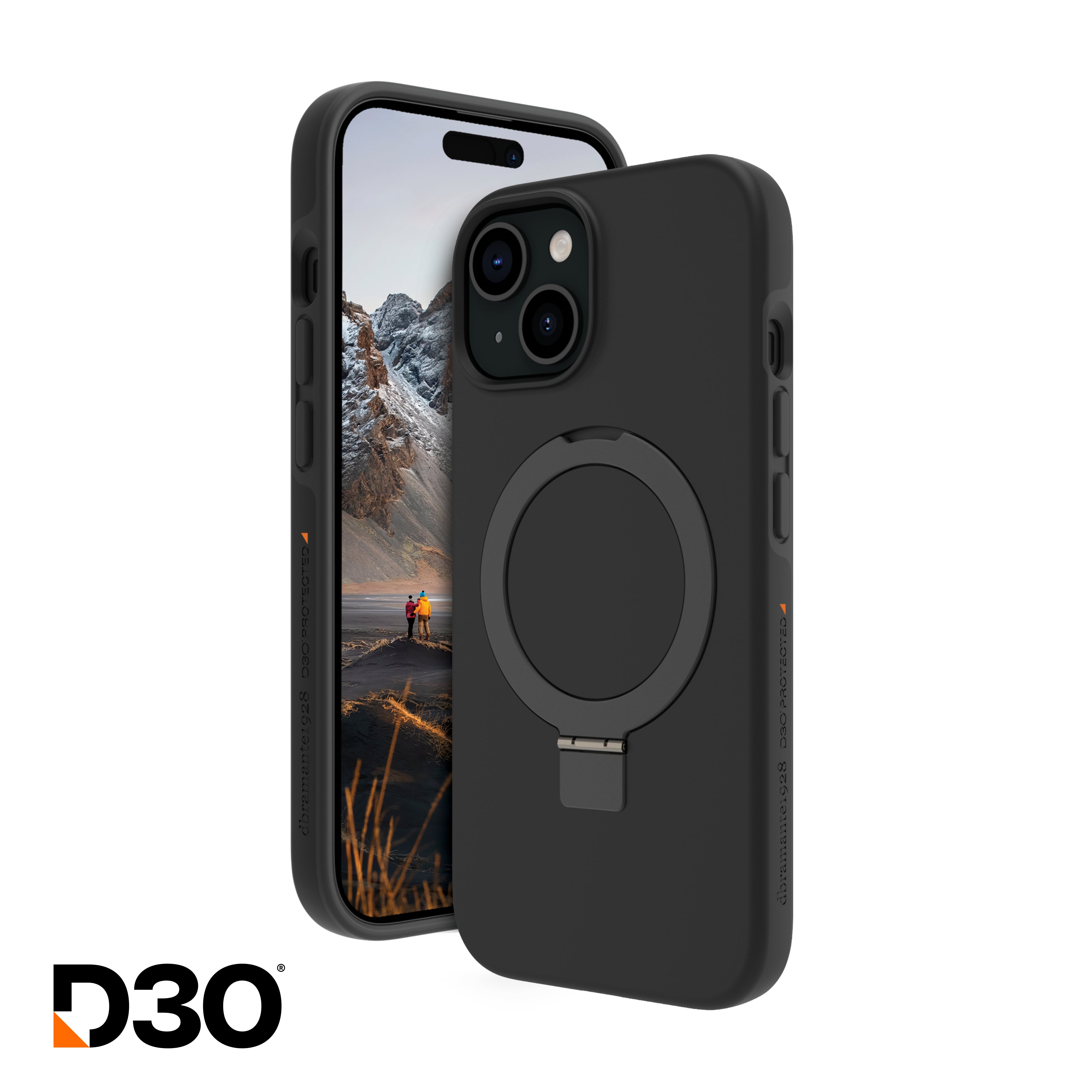 dbramante1928 Backcover – für Apple iPhone 15 – MagSafe, recycelter Kunststoff, schwarz, bis 4 m Sturzsicher