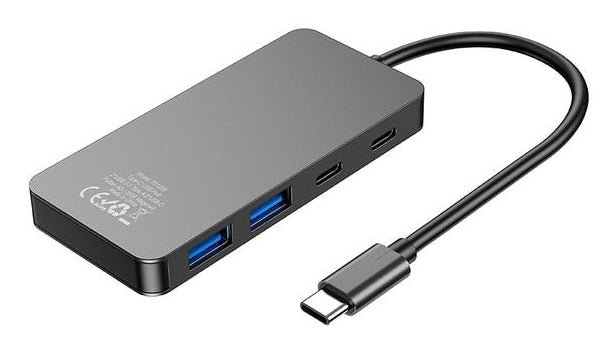 ONIT F01259 USB-Hub – USB-C, 2× USB-A, 2× USB-C, 15 W PD, für Windows/Mac/ChromeOS