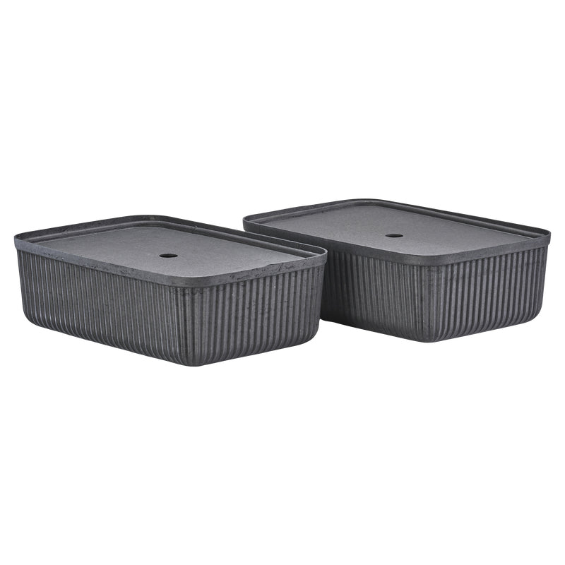 Zone Denmark Aufbewahrungsbox 17 l – Papier – Schwarz – 2 Stück – 320 × 150 × 480 mm