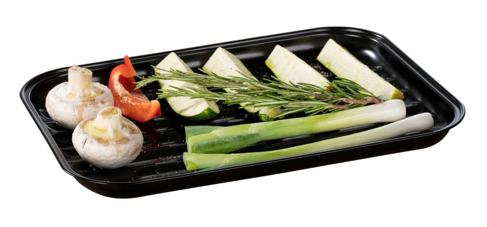 WENKO Grillschale Luca – 34,5 × 24,5 × 2,5 cm, Schwarz – für Grill