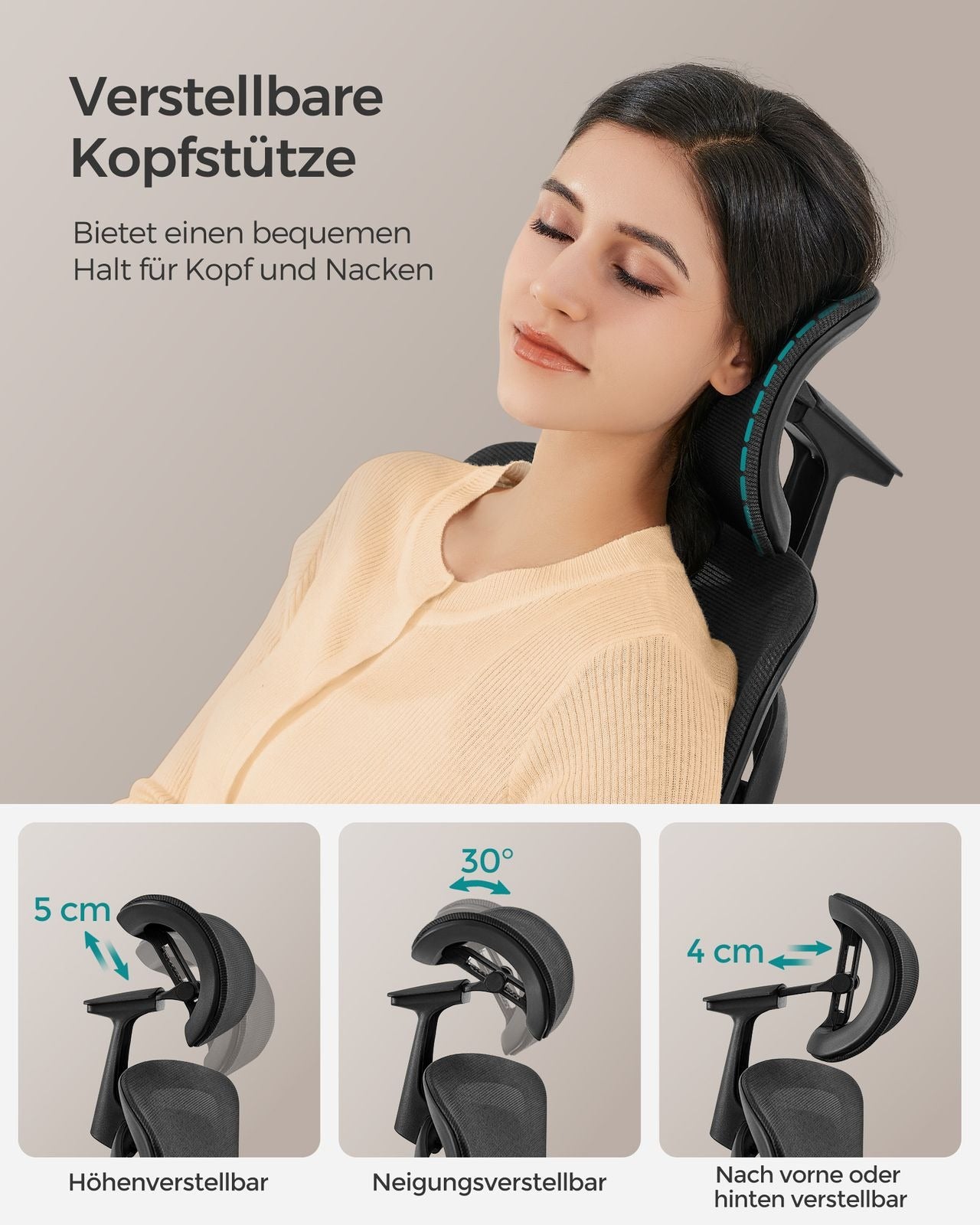 Songmics Bürostuhl – 150 kg, schwarz