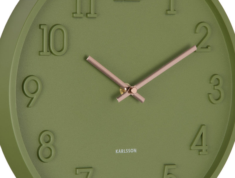Karlsson Wanduhr Calma – Ø 30 cm, grün, Kunststoff