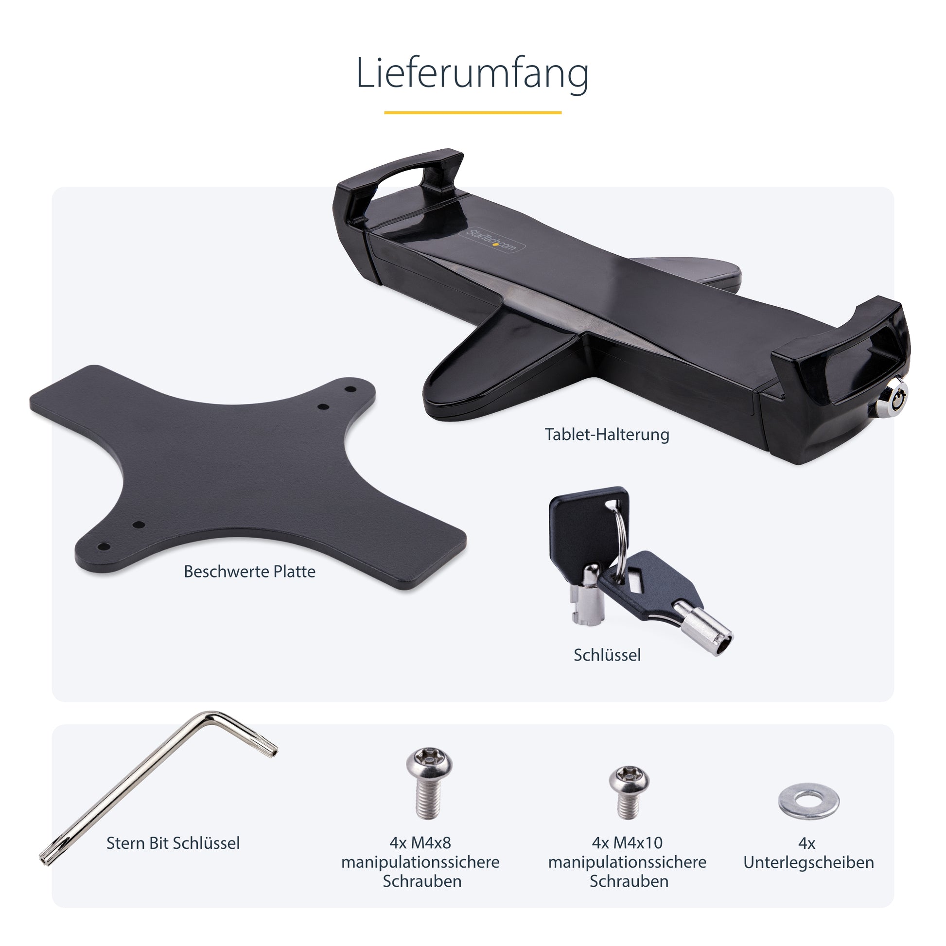StarTech.com VESA-Adapterplatte – Klemme/Durchführung – 7,9–12,5" – VESA 100×100 mm – bis 2 kg/Monitor
