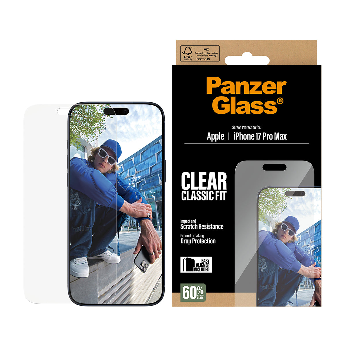 PanzerGlass Displayschutz – für Apple iPhone 17 Pro Max – kratzfest