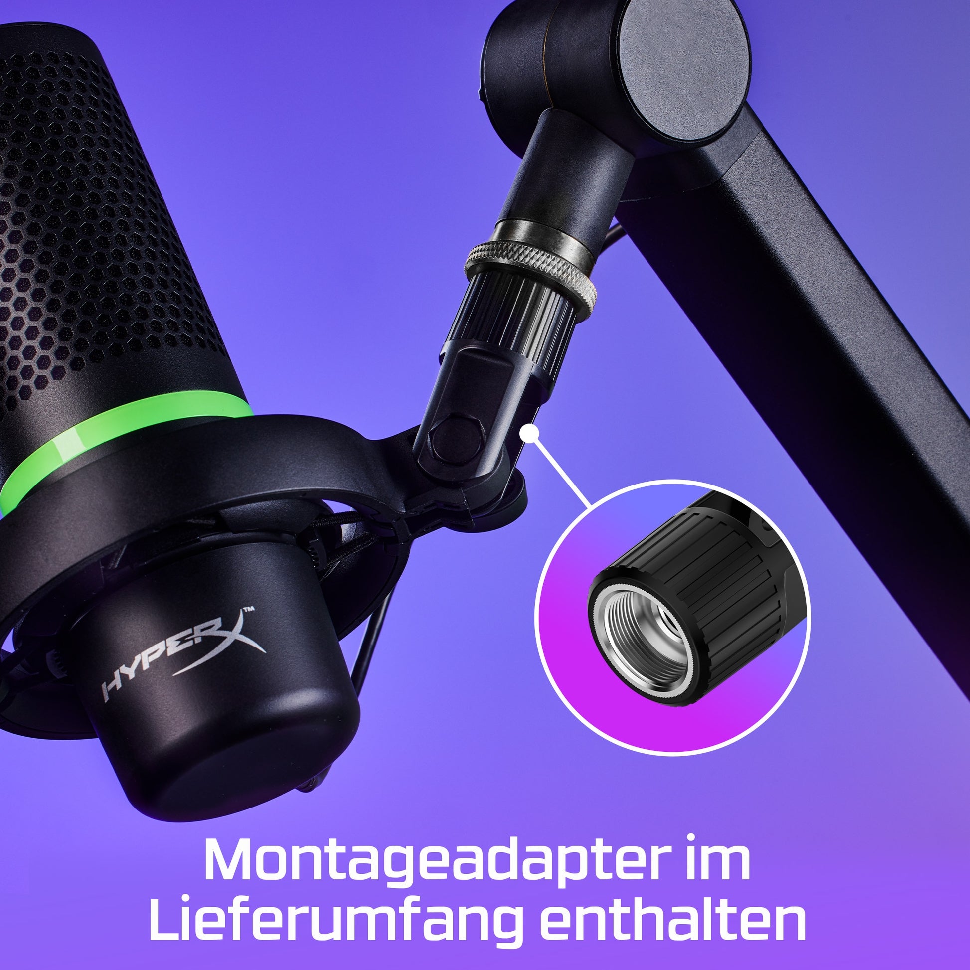 HyperX DuoCast – Tischmikrofon – USB, kabelgebunden, 24 Bit/96 kHz, für PC/Mac/PlayStation, Schwarz