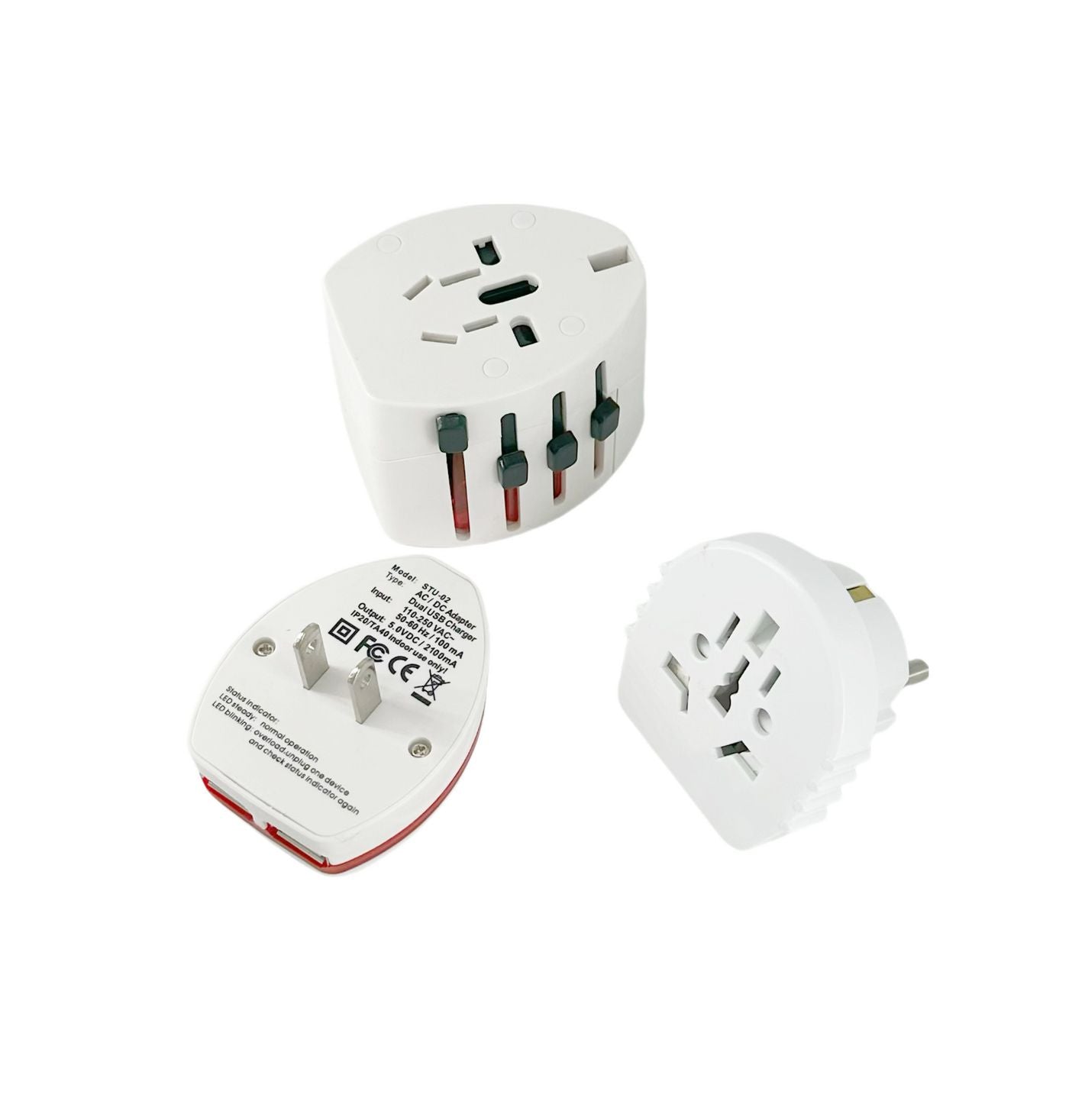 Microconnect World Adapter – 2× USB, integrierte Sicherung T 6,3 A