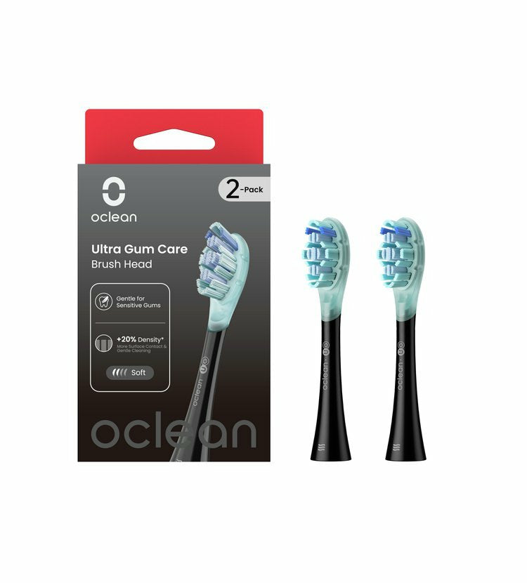 Oclean Aufsteckbürste Ultra Gum Care – für Oclean Zahnbürsten – Extra weich – 2 Stk – schwarz
