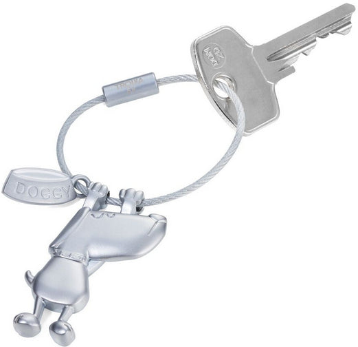 TROIKA Schlüsselanhänger Hund – Metall, Silber matt, 88 × 49 × 6 mm, 6er-Pack