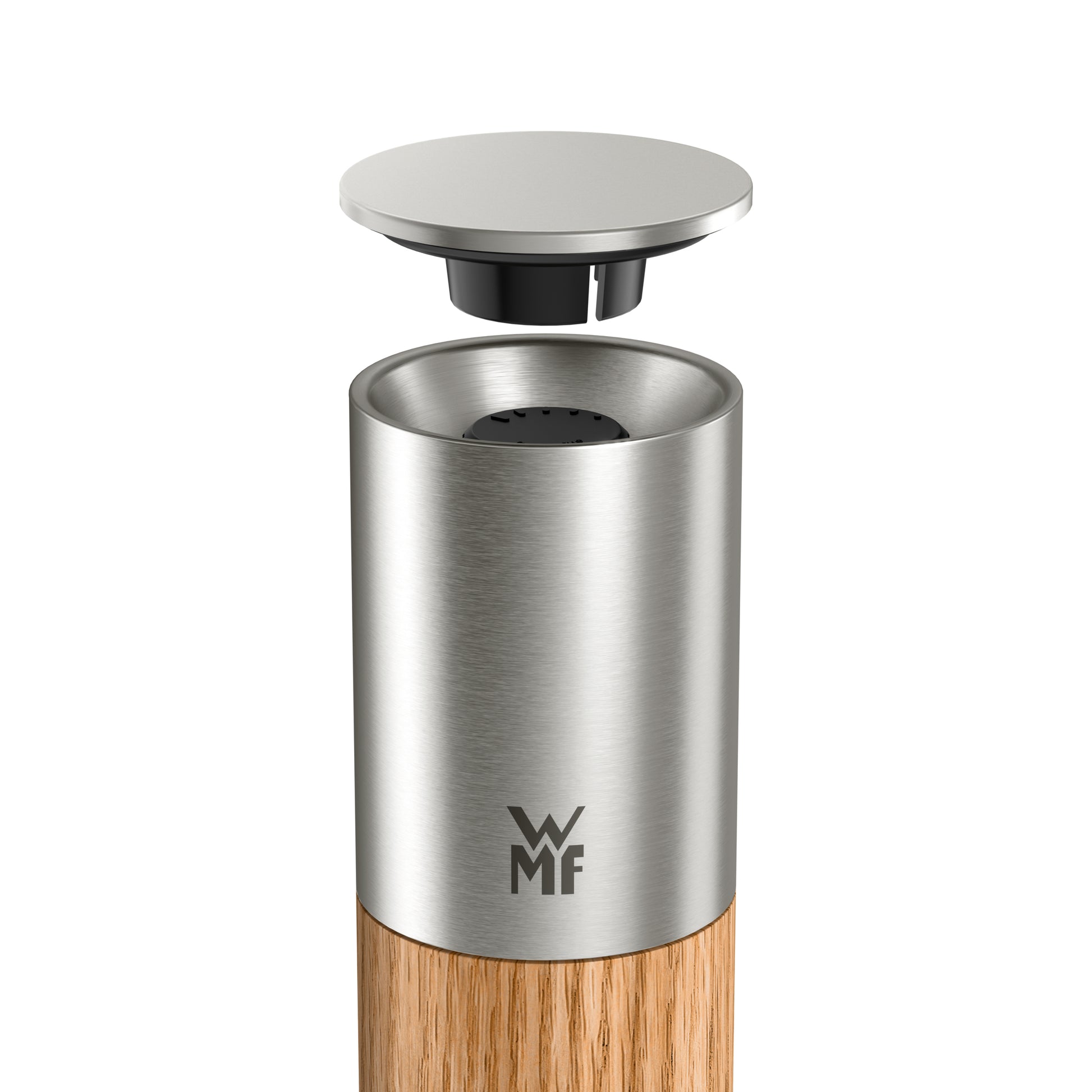 WMF Ceramill – Salz-/Pfeffermühle 21,5 cm, Edelstahl 18/10/Holz/Keramik, Keramikmahlwerk, Dunkelbraun