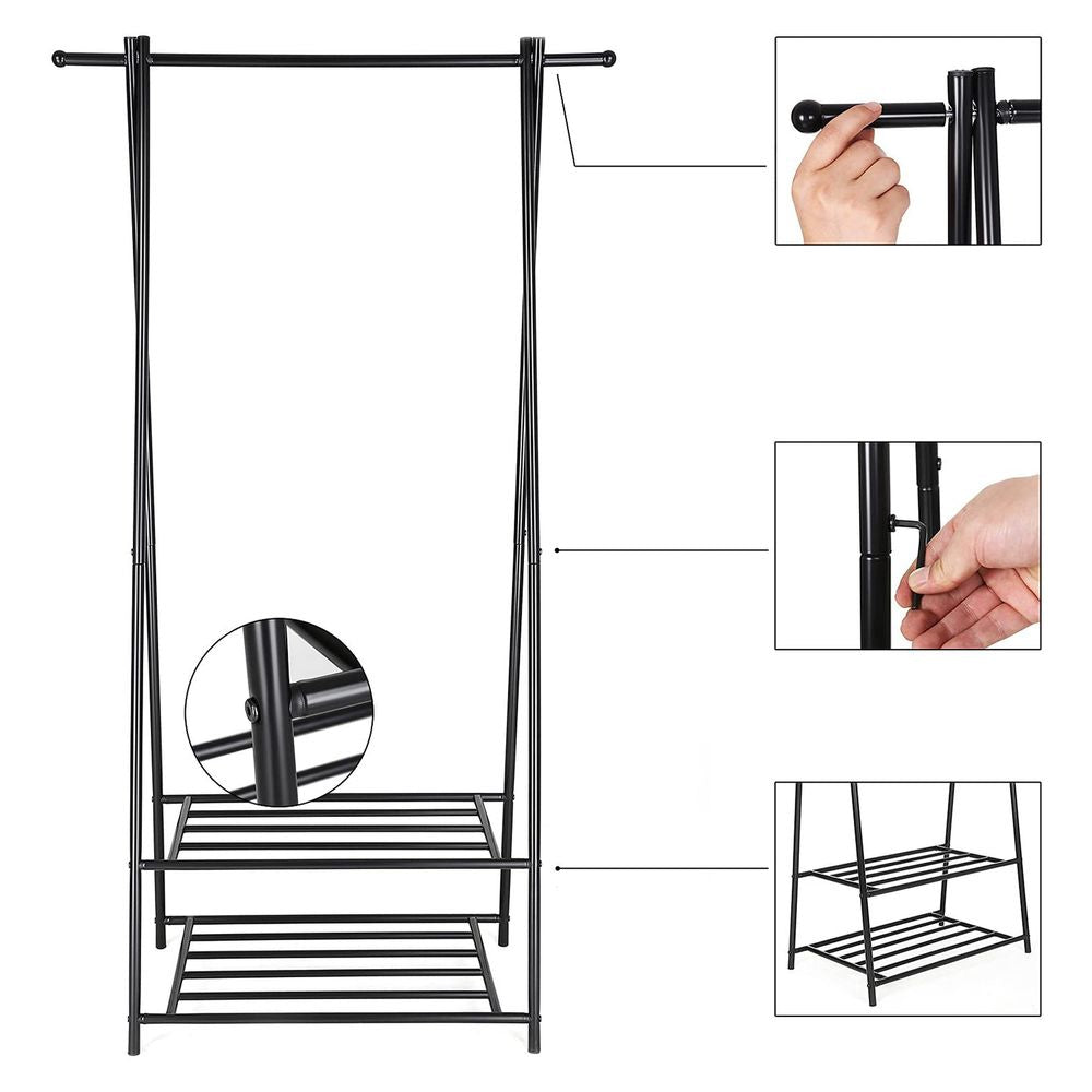 Songmics Garderobenständer – Stahl – Schwarz – 1'550 mm