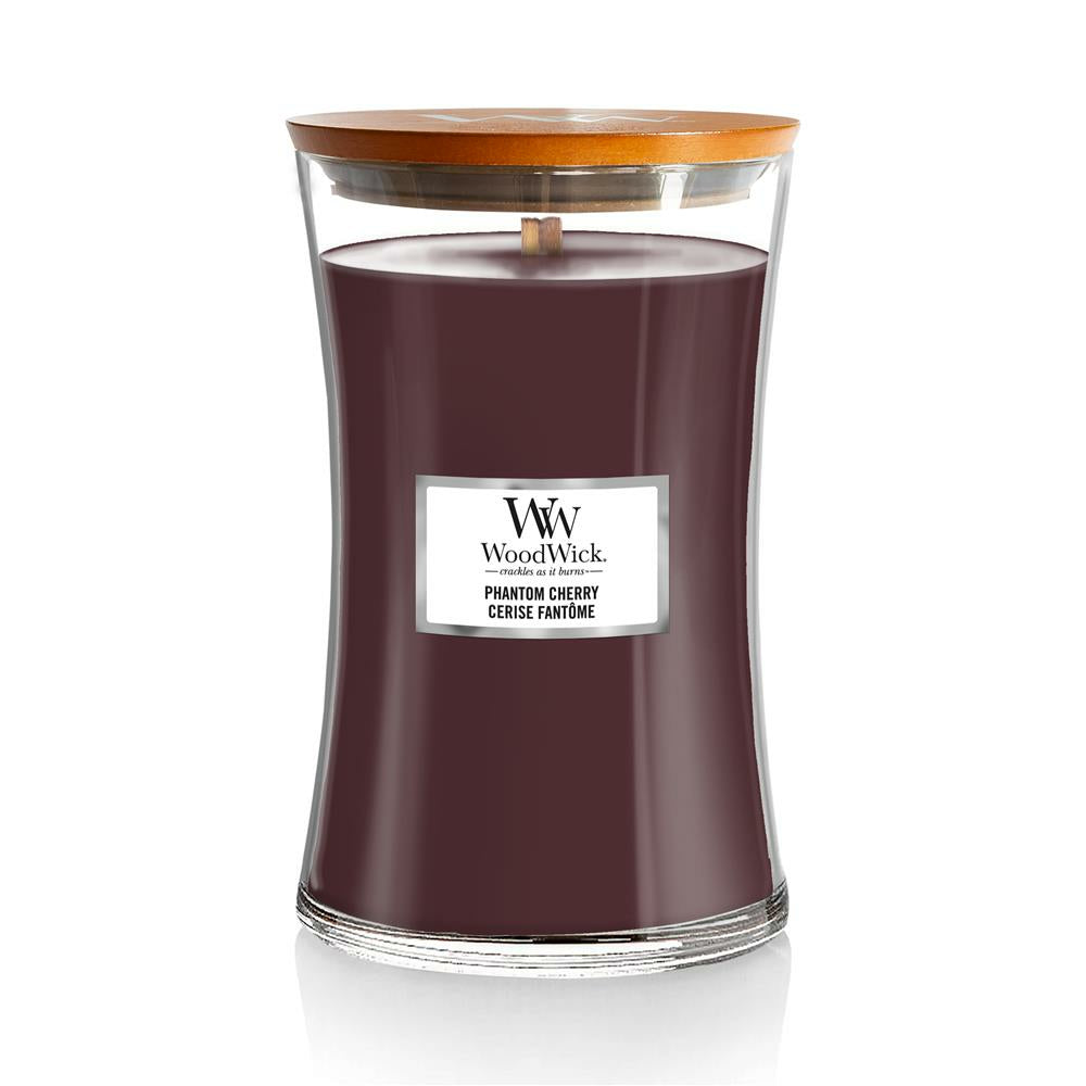 WoodWick Duftkerze – Phantom Cherry – Ø 10 × 18 cm – 120 h