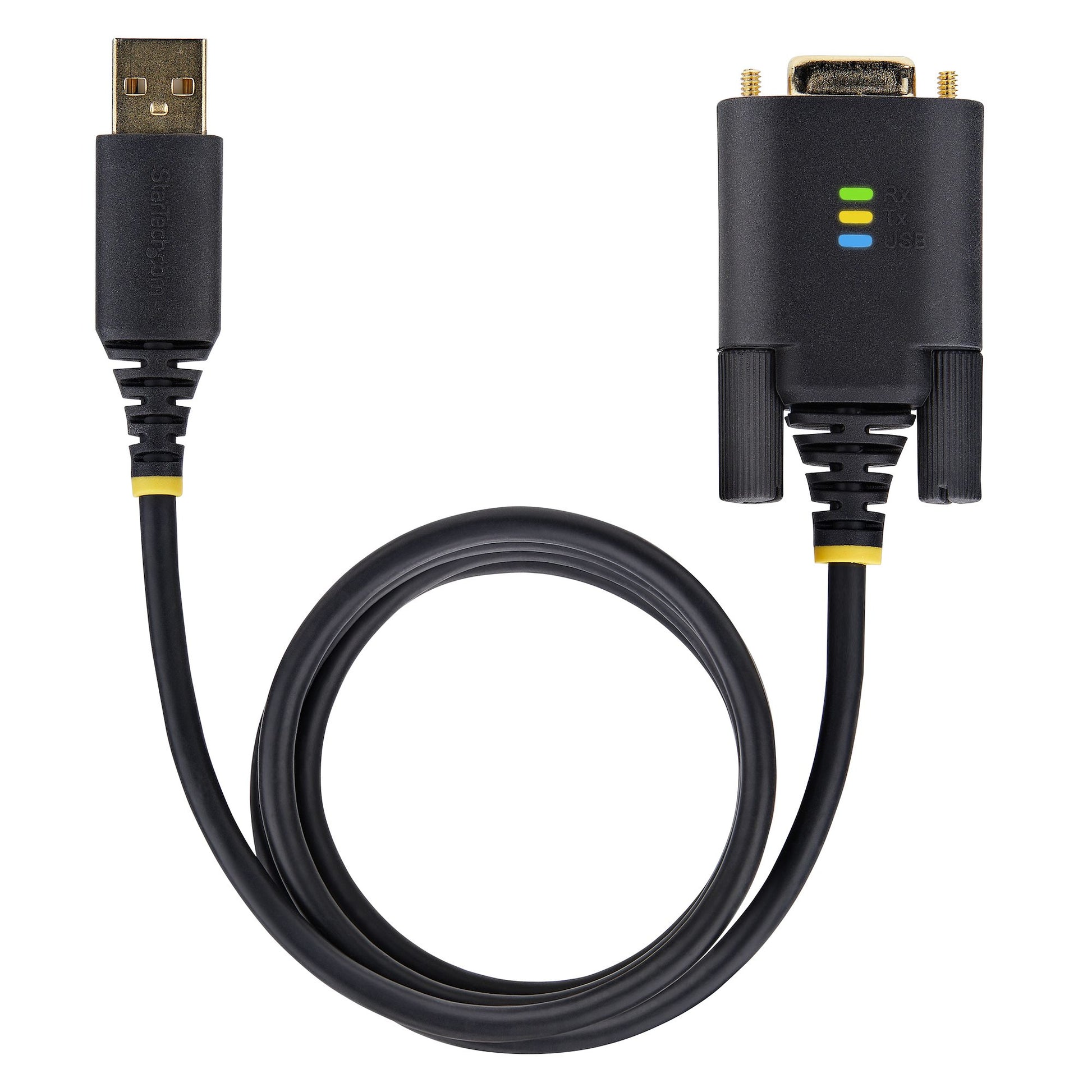 StarTech.com USB-A zu RS-232 Kabel – FTDI (FT232R), 921,6 Kbit/s, 1 m – für Windows/macOS/Linux, Schwarz