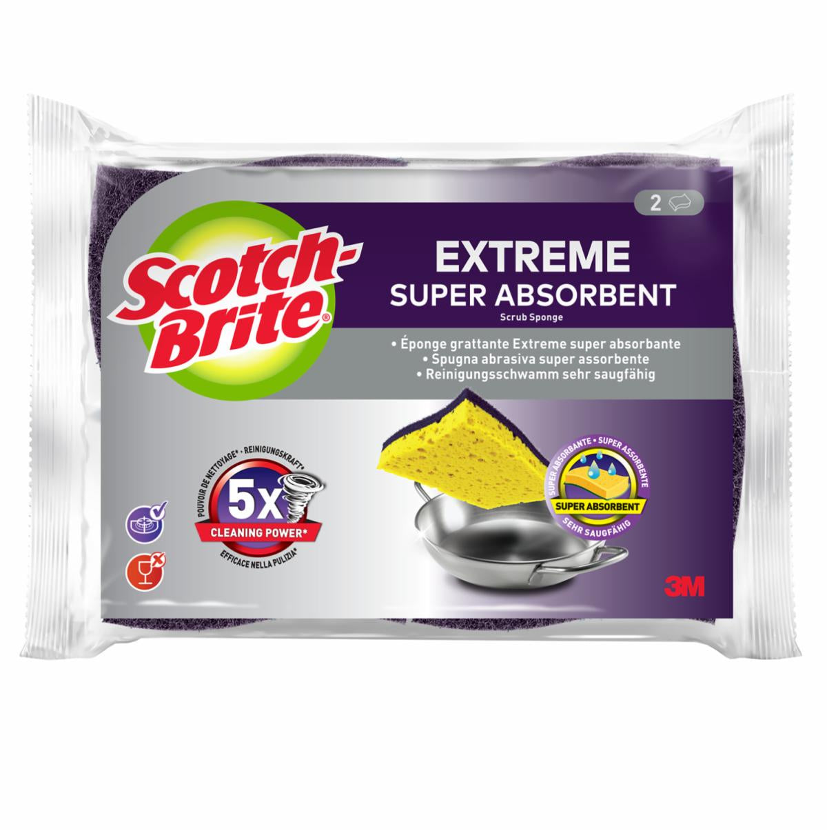 Scotch-Brite Naturschwamm – Rechteckig, für Grill, mehrfarbig, 2 Stk.