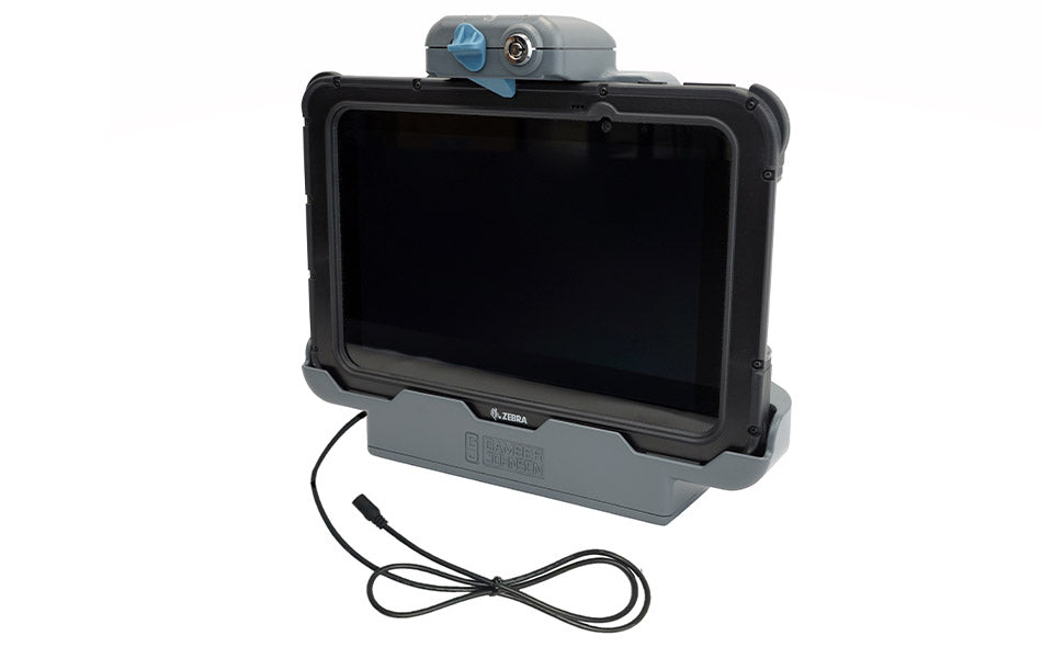 Gamber-Johnson Tablet-Halterung für Zebra ET51/56 – 8", 2× USB 2.0, VESA 75×75 – Schwarz