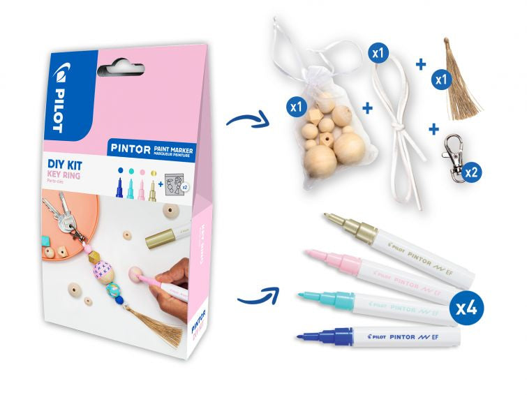 Pilot Bastelset Schlüsselanhänger – 4 Pigment Marker Pintor