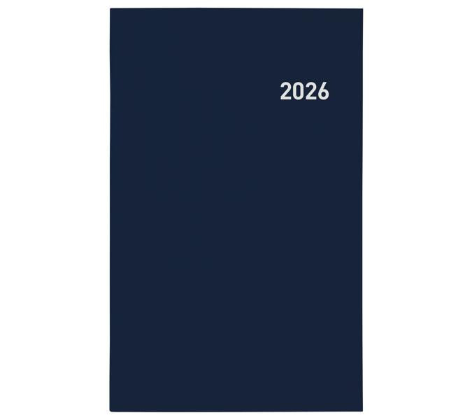Biella Agenda – 1 Woche/1 Seite, gebunden, 15 × 24 cm, Jan–Dez, 2026, Dunkelblau, PEFC