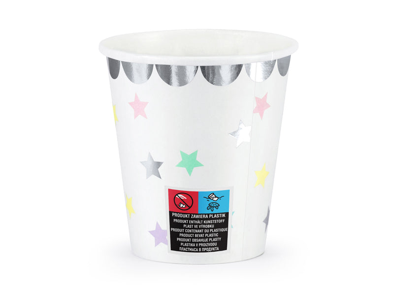 PartyDeco Becher, Papier/Karton – 1,8 dl, mehrfarbig – 6 Stk.