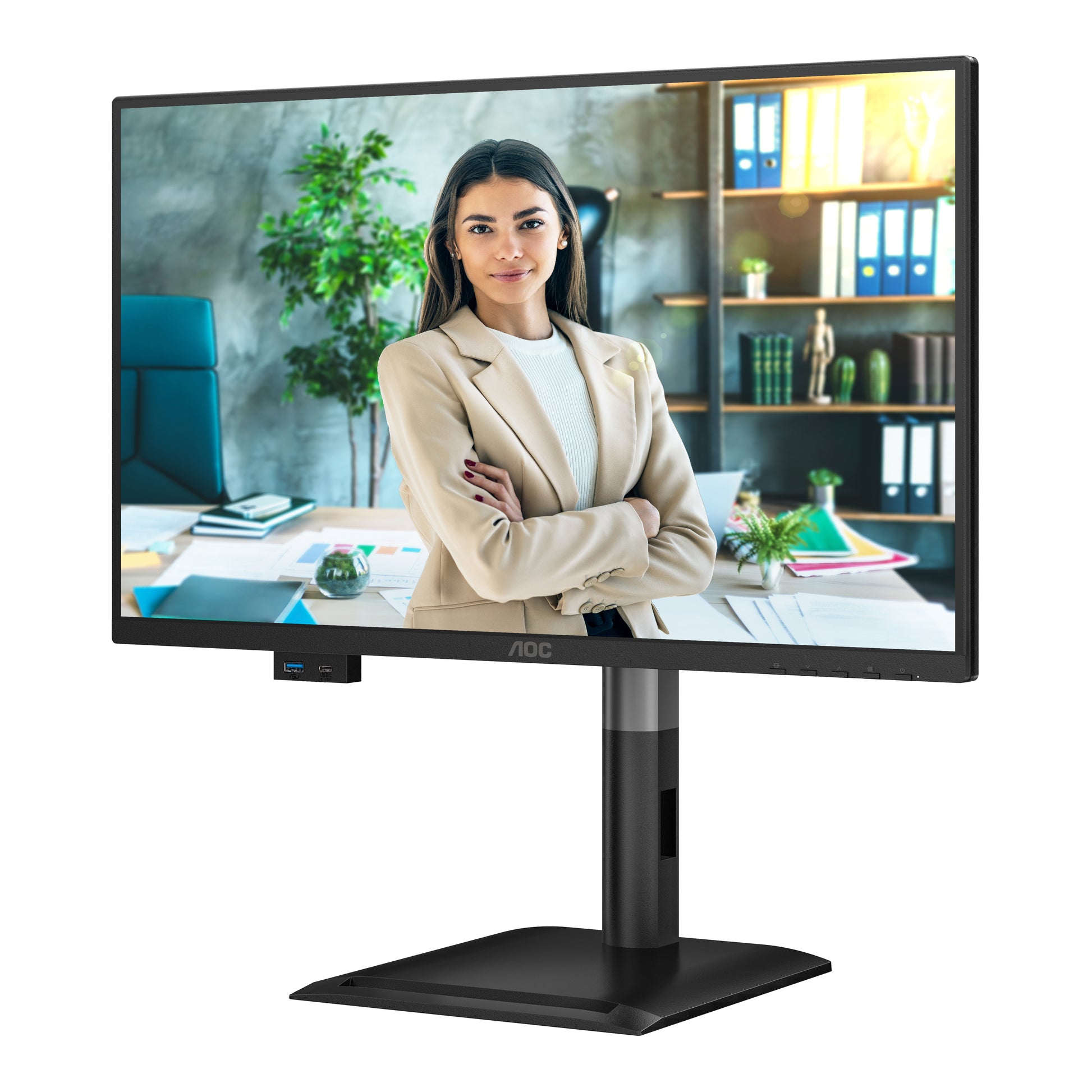 AOC 24P4CV – Monitor, 23,8" 1920 × 1080 (Full HD), IPS, 120 Hz, KVM, VESA 100 × 100, Schwarz
