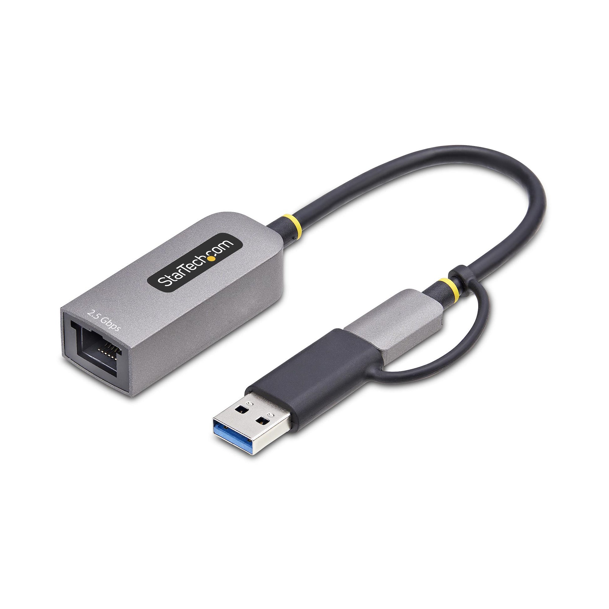 StarTech.com Netzwerkadapter USB-C/USB-A zu RJ-45 – 2,5 Gbit/s, USB 3.2 Gen 1, 0,152 m – für Windows/Mac/Linux