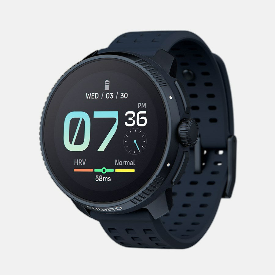 Suunto Race 49 mm GPS – Stahl, Sportband Dunkelblau, 100 m