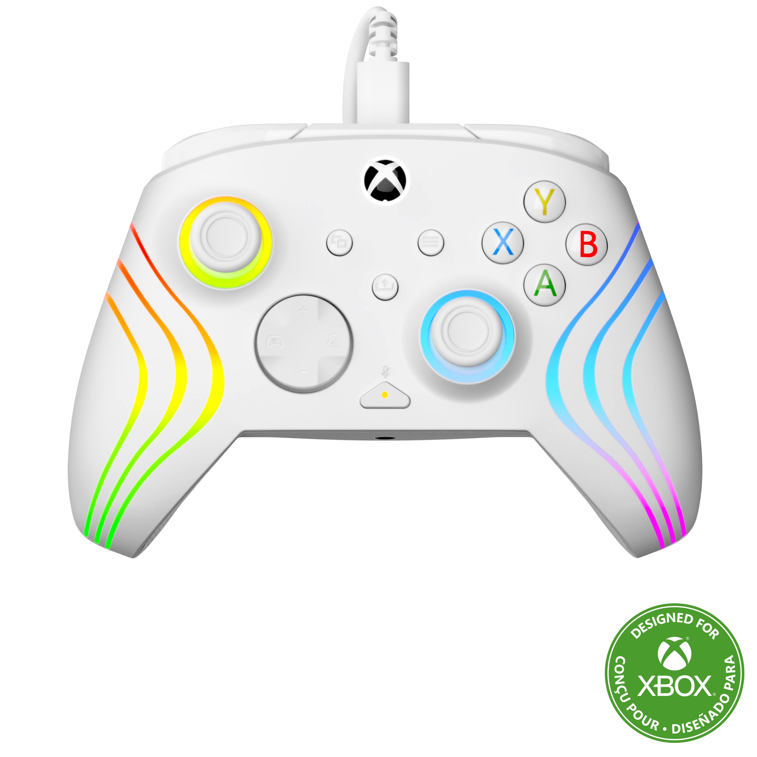 Turtle Beach Afterglow Wave – Gamepad – USB (kabelgebunden, USB-C) – RGB, 3 m Kabel – für Xbox & PC, Weiss