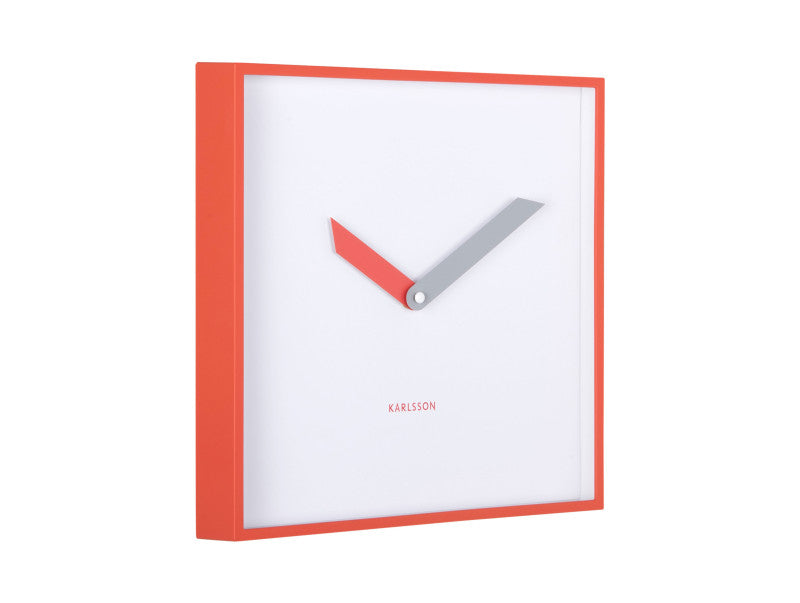 Karlsson Wanduhr – Analog, 28,3 × 28,3 × 4,1 cm, Rot, Kunststoff