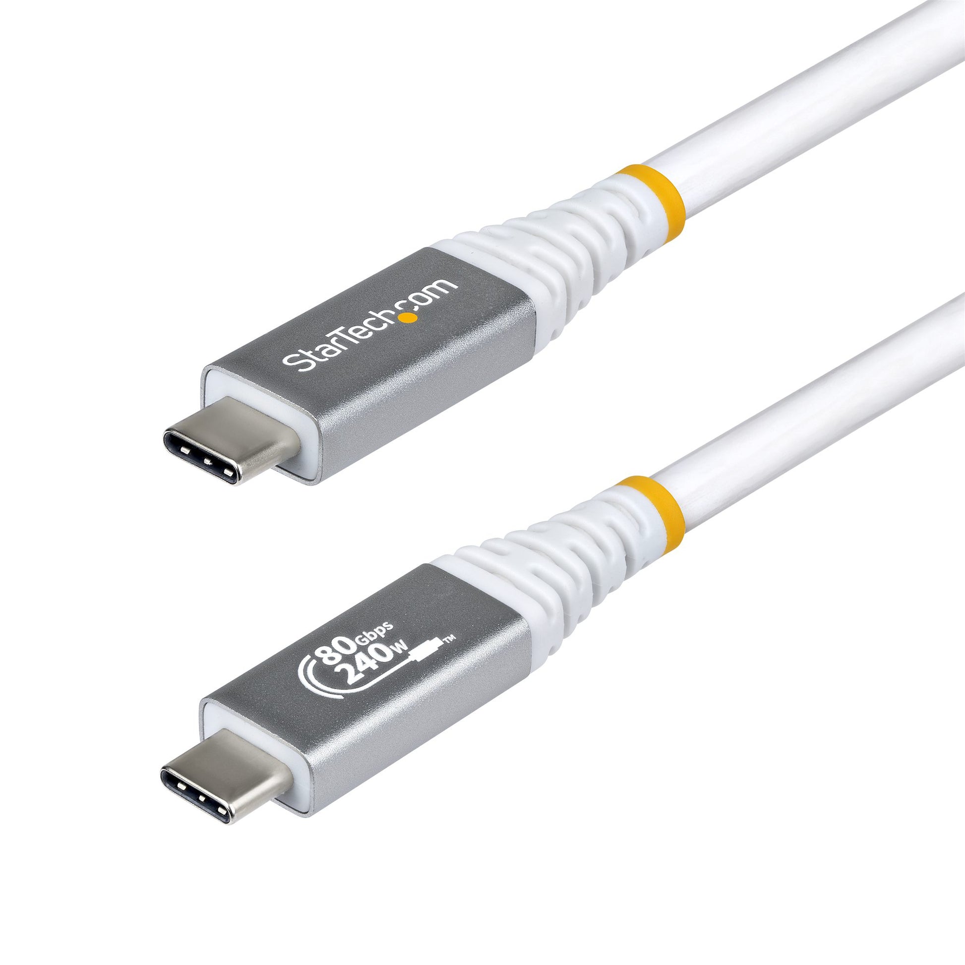 StarTech.com USB-C auf USB-C Kabel – USB4 80 Gbit/s – 1 m – PD 240 W – 8K/120 (DP2.1) – Weiss