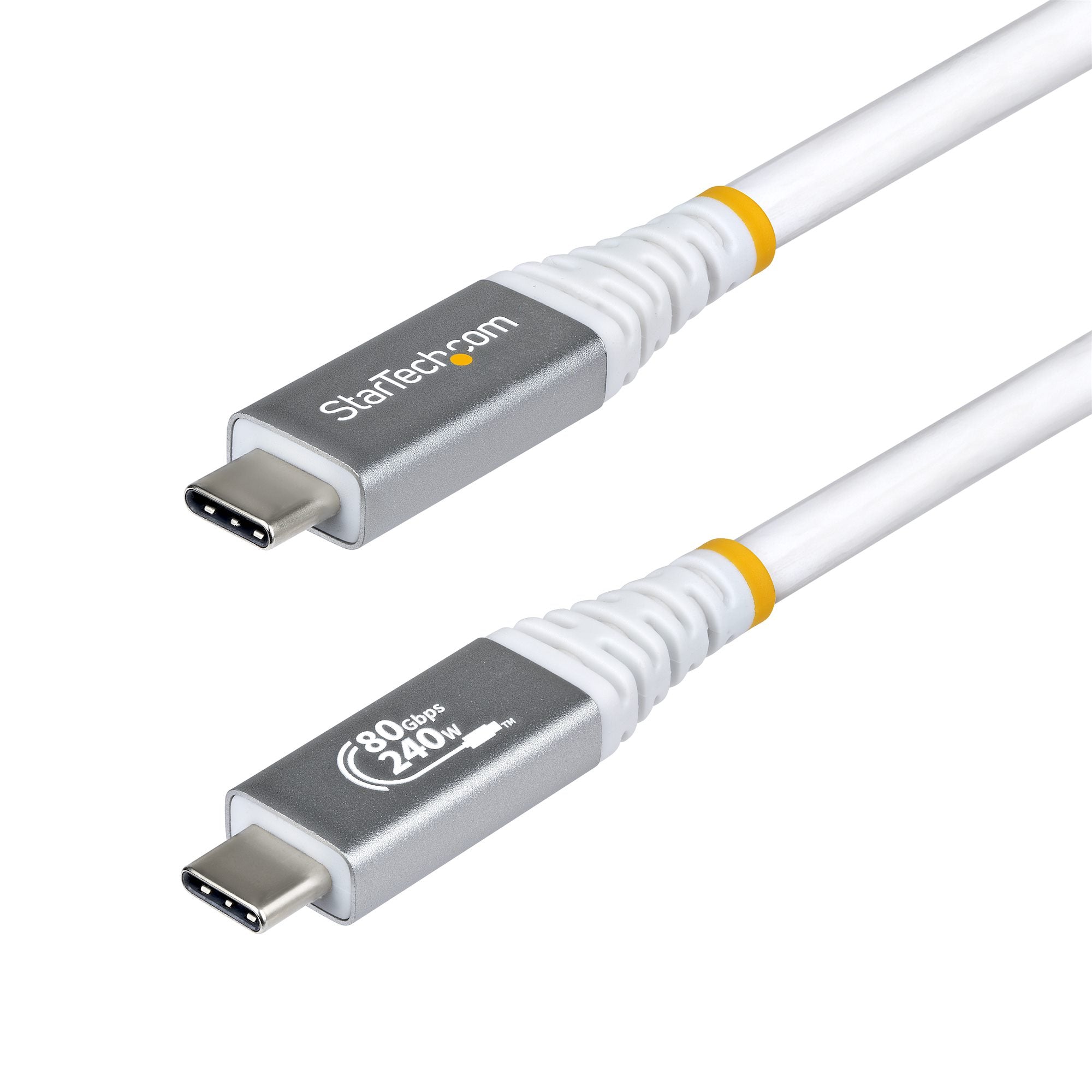 StarTech.com USB-C auf USB-C Kabel – USB4 80 Gbit/s – 1 m – PD 240 W – 8K/120 (DP2.1) – Weiss