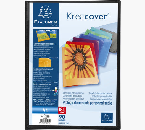 Exacompta Sichtbuch Kreacover, für A4, 90 Hüllen – PP – mehrfarbig, 8er-Pack