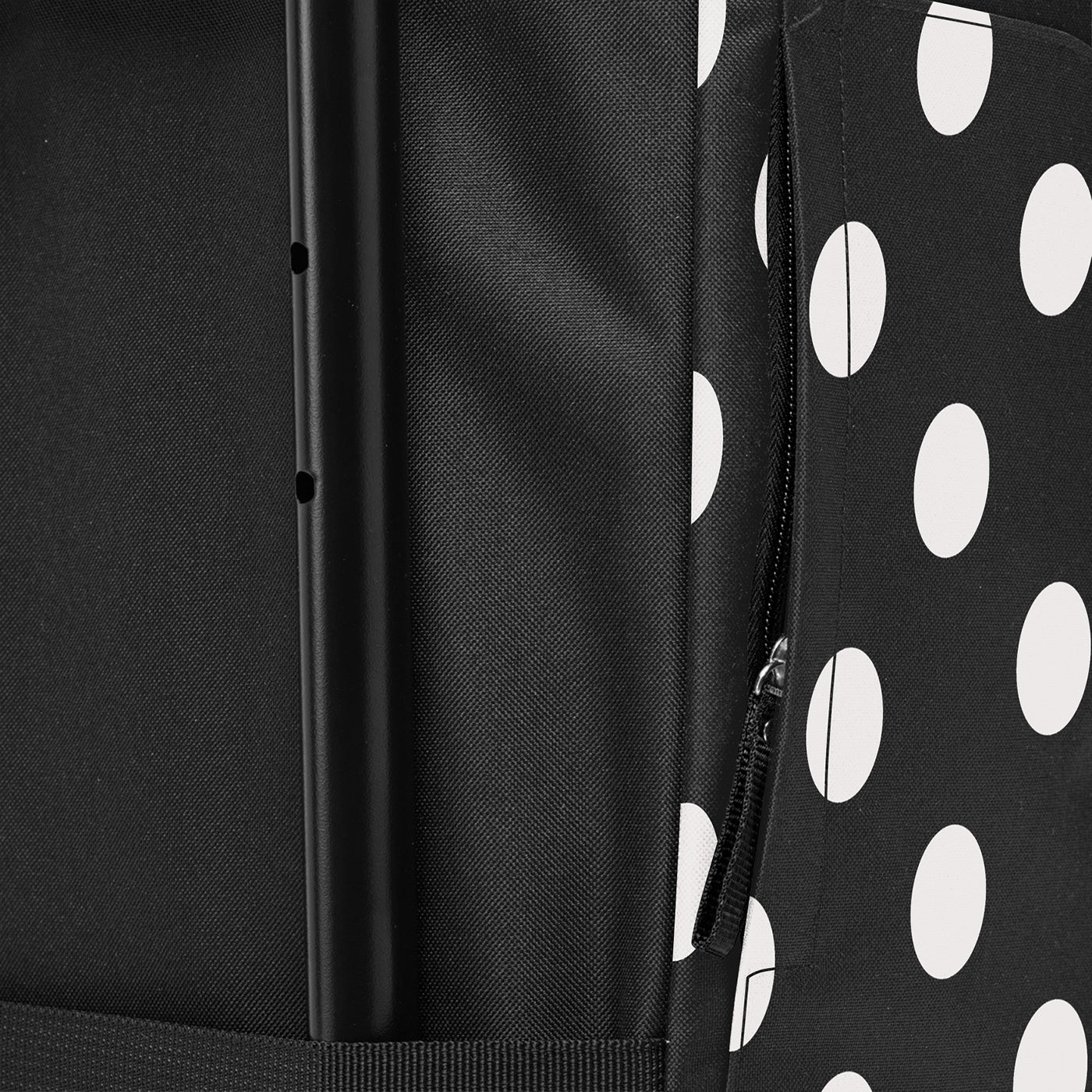 Reisenthel Stofftasche, Polyester, Motiv dots white, 340×600×240 mm, Trolley-Tasche
