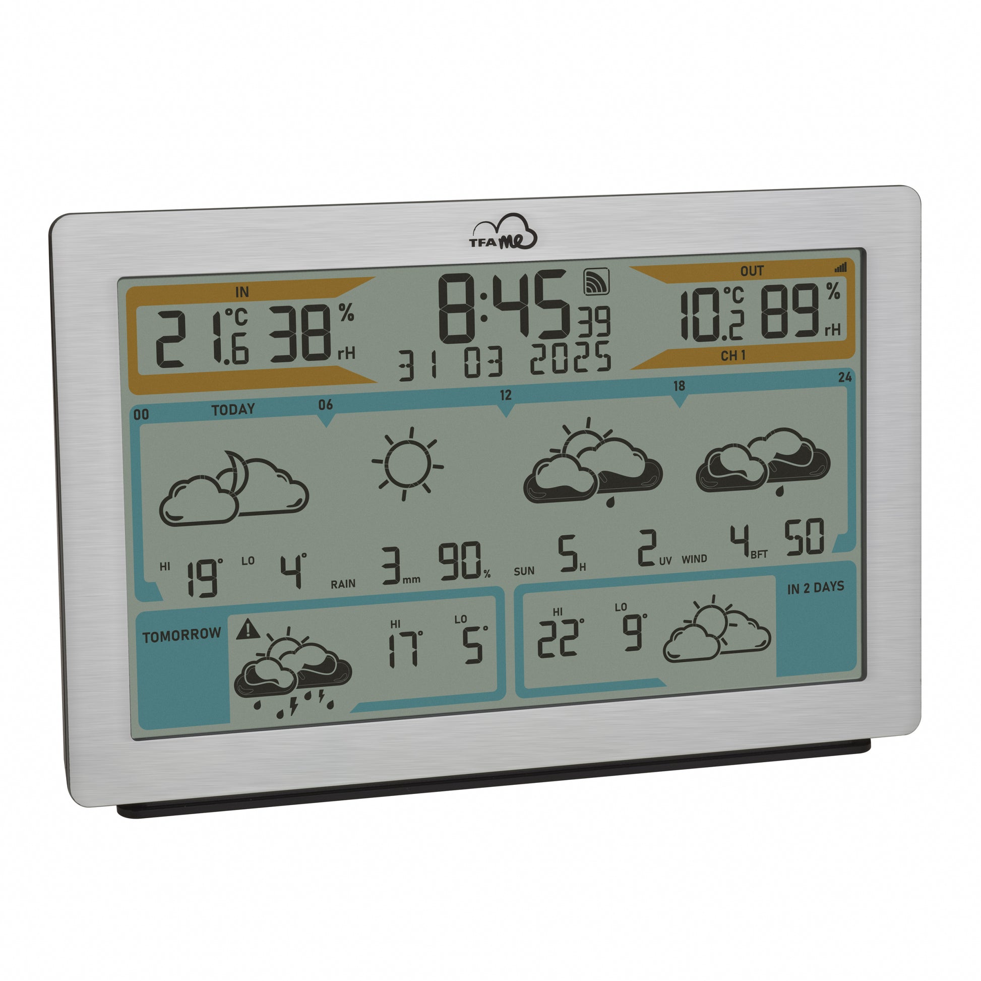 TFA-Dostmann TFA.me ID-02 Sensor-Gateway/Monitor – WLAN, −40–60 °C, 10–99 %, Innen/Aussen