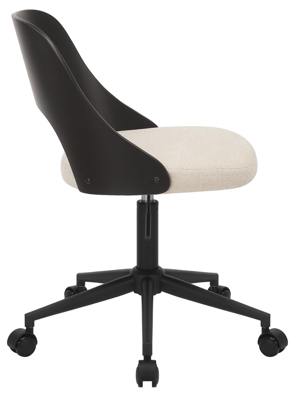 Actona AC Design Bürostuhl Lucy – schwarz/weiss, Holzrücken