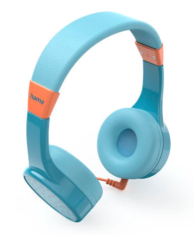 Hama Teens Guard II – On-Ear Headset – Bluetooth, max. 85 dB, Abnehmbares Mikrofon – Blau/Orange – bis 50 h