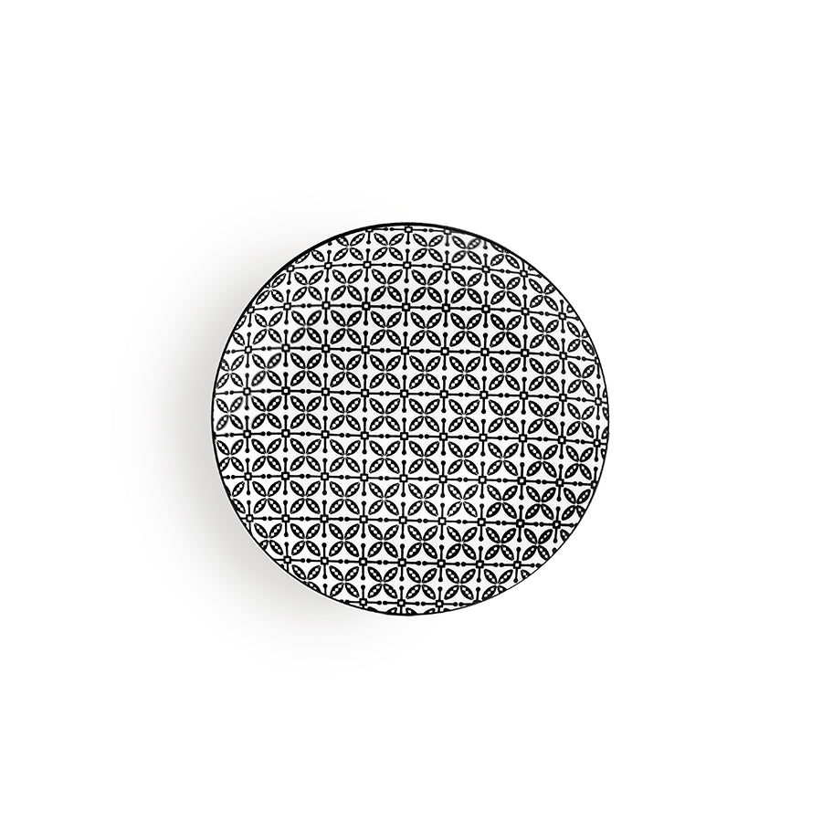 Ibili Speise-Service – 12-teilig, Ø 26,8/20/19,2 cm, Porzellan, Schwarz/Weiss, spülmaschinenfest