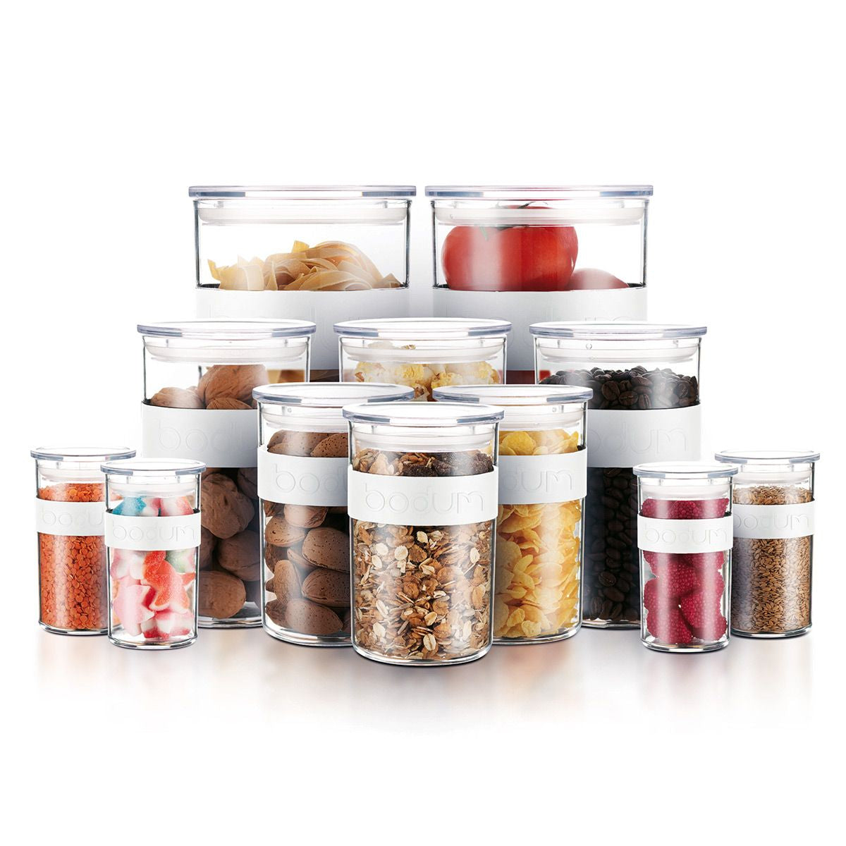 Bodum Presso Vorratsdose – 2 l – eckig – 12,5 × 22,5 × 12,5 cm – Kunststoff – weiss