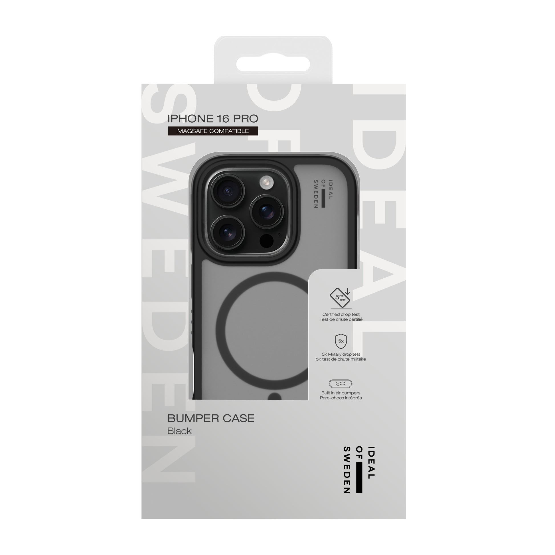Ideal of Sweden – Backcover – für Apple iPhone 16 Pro – schwarz – TPU/PC, MagSafe-kompatibel