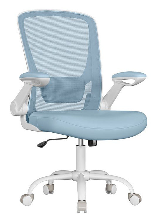 Songmics OBN037Q01 Bürostuhl – Netzrücken – Hellblau, mit Armlehnen, Sitzhöhe 46–54 cm, bis 120 kg