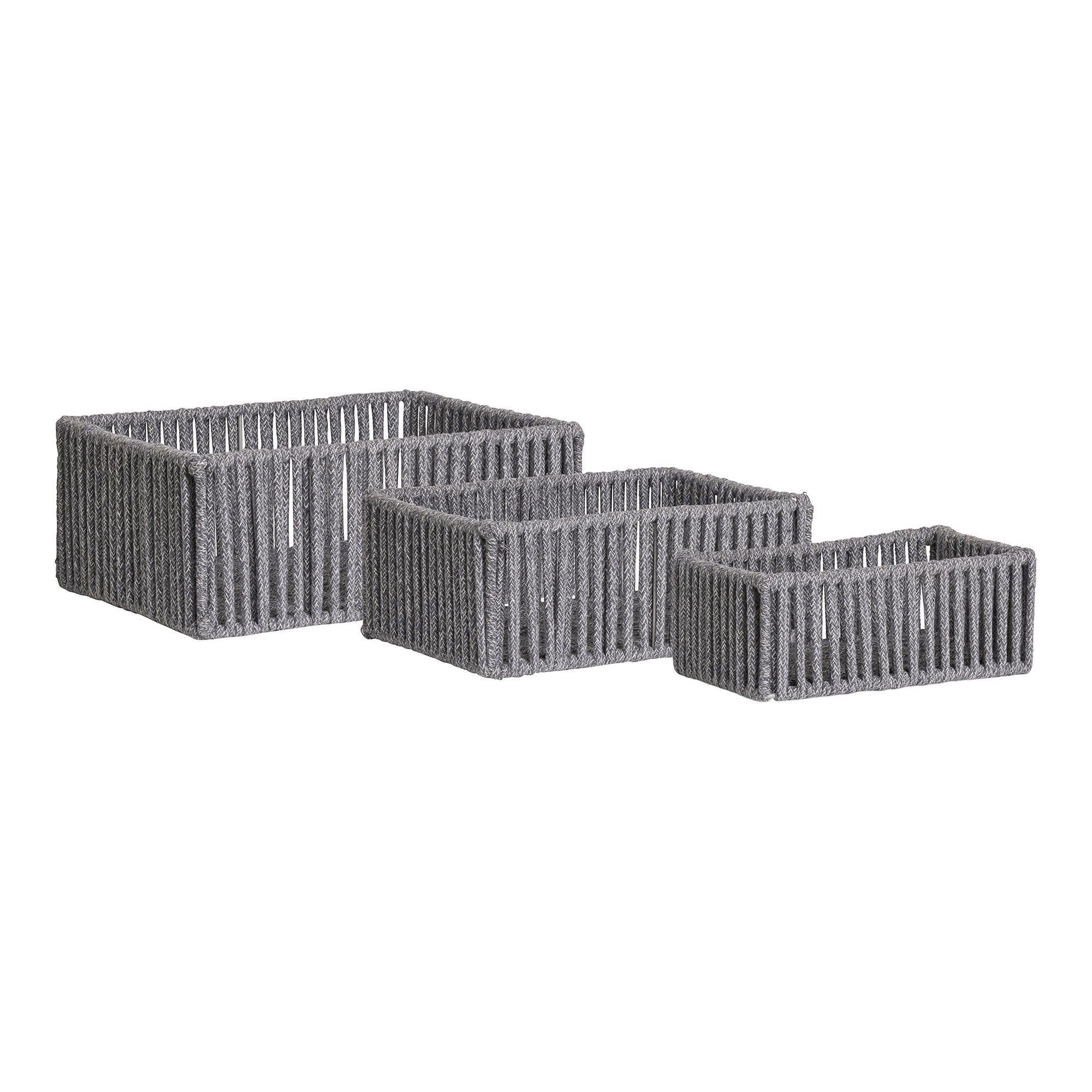 House Nordic Arese Aufbewahrungskorb – Metall – Grau – 310 × 120 × 210 mm – 3-teiliges Set