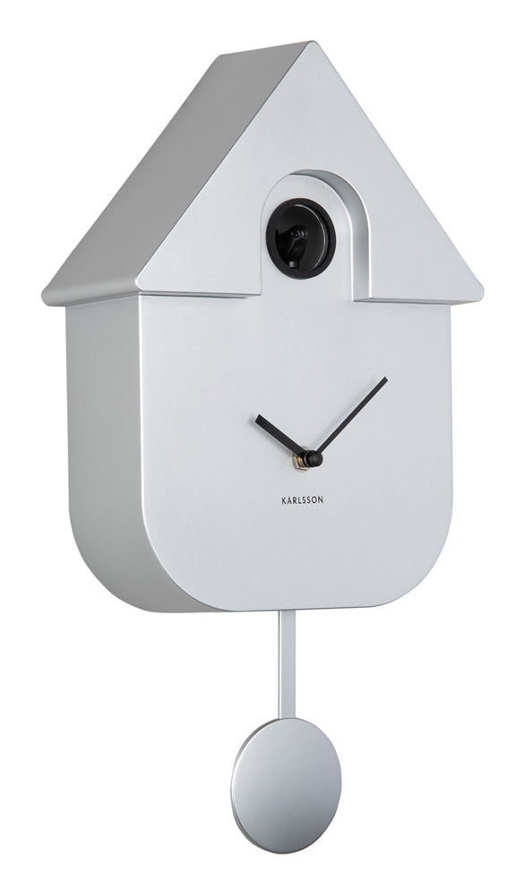 Karlsson Wanduhr – Analog, 21,5 × 41,0 × 8,5 cm, Silber, Kunststoff