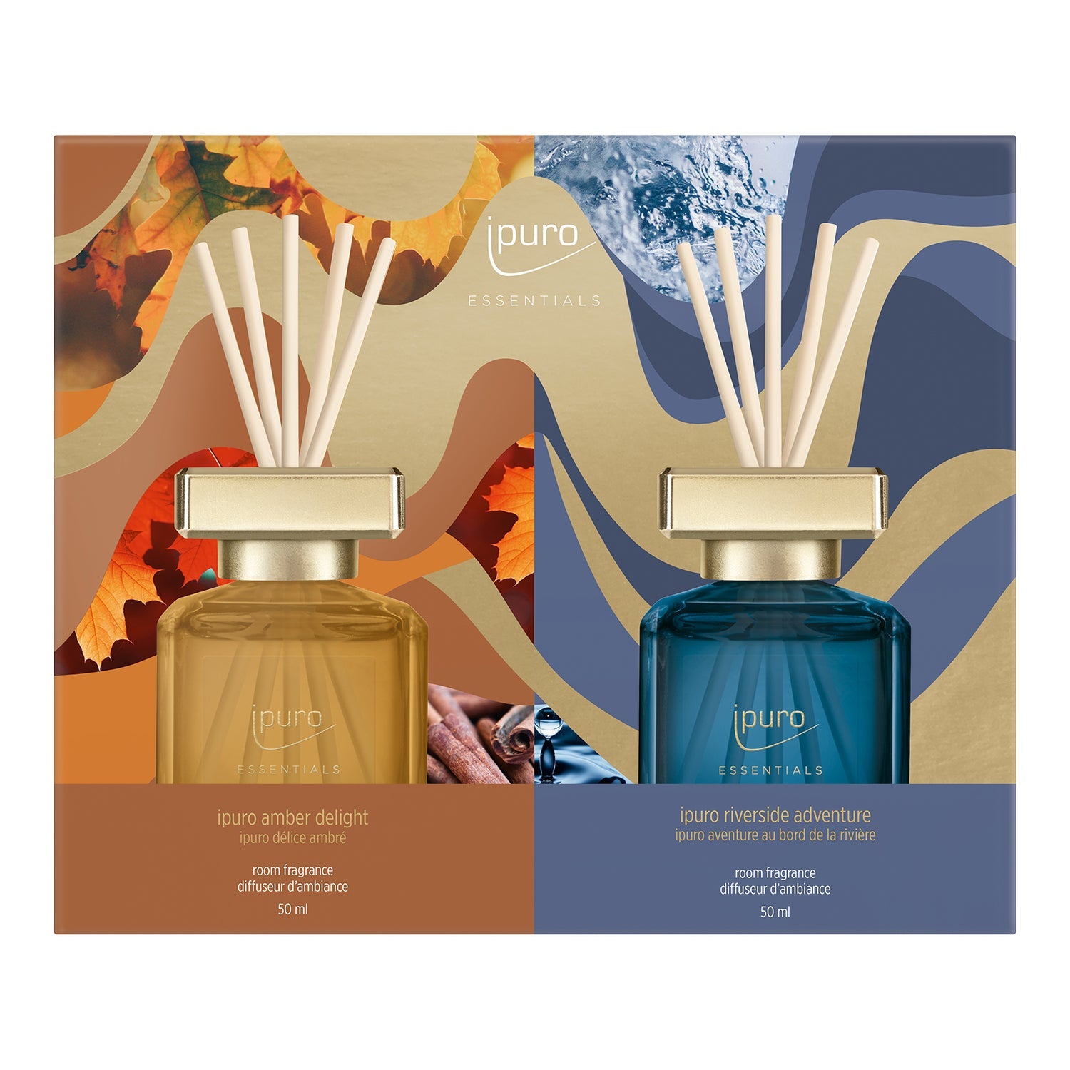 Ipuro Amber & Riverside – Geschenkset, 2 × 50 ml