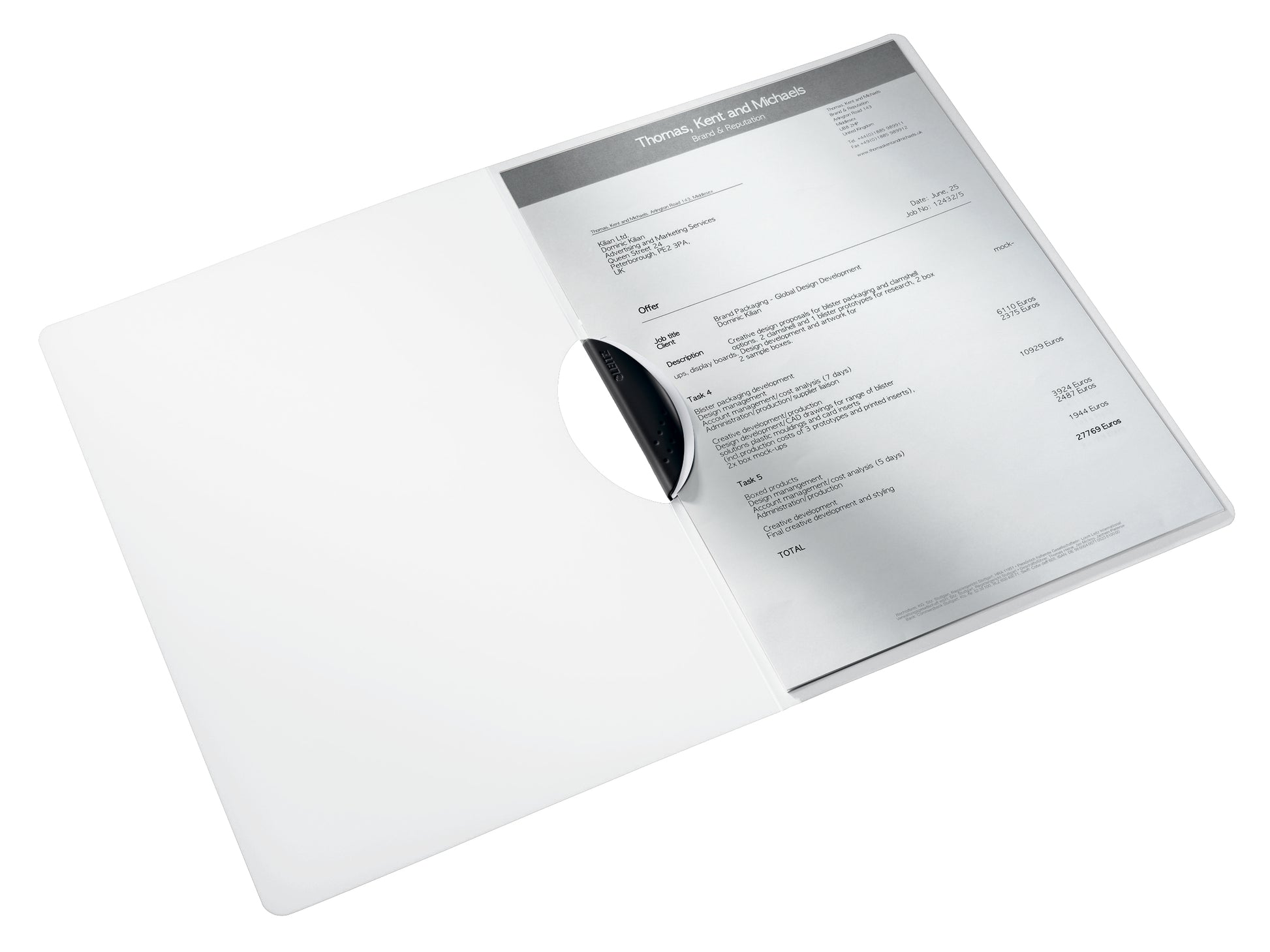 Leitz WOW ColorClip Klemmhefter, für A4, 30 Blatt – Polypropylen (PP) – weiss