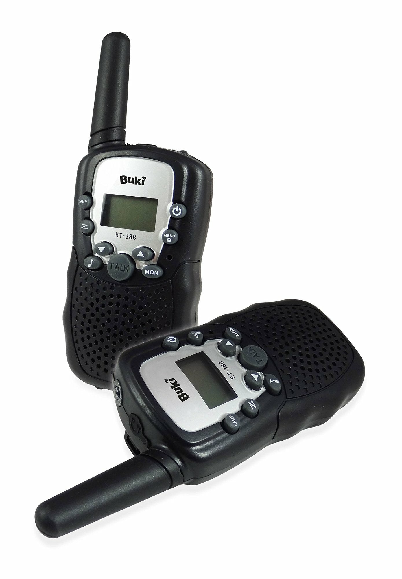 Buki Walkie-Talkie – 3 km Reichweite, 16 Kanäle – 2 Stück – ab 8 Jahren – Schwarz/Grau
