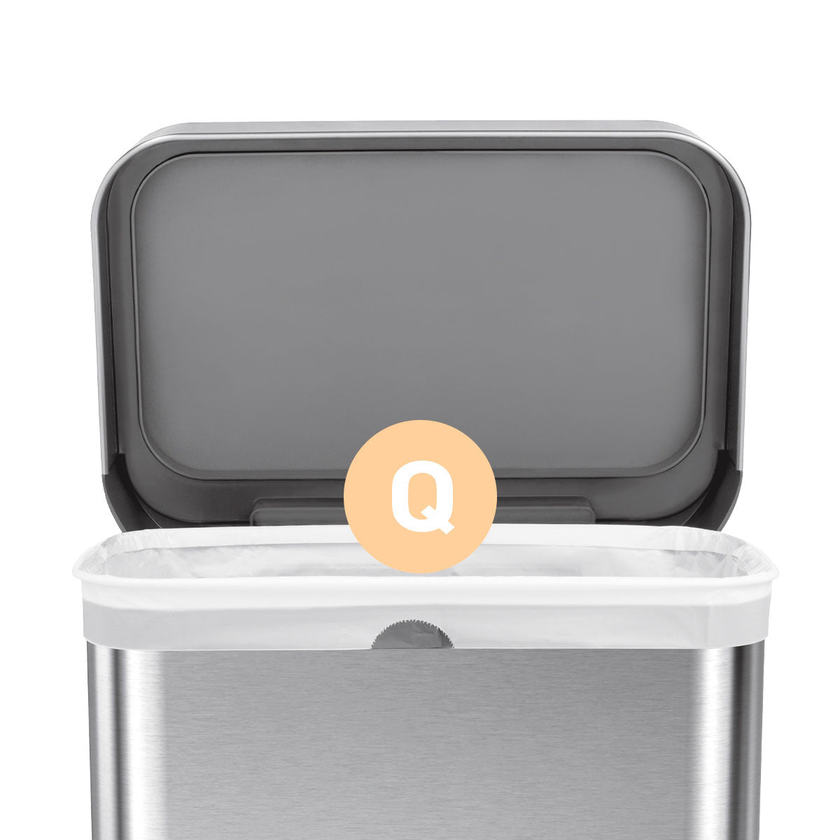 simplehuman Kehrichtsack für Code Q – 65 l, mit Zugband, Kunststoff, weiss, 828 × 637 mm, 60 Stk