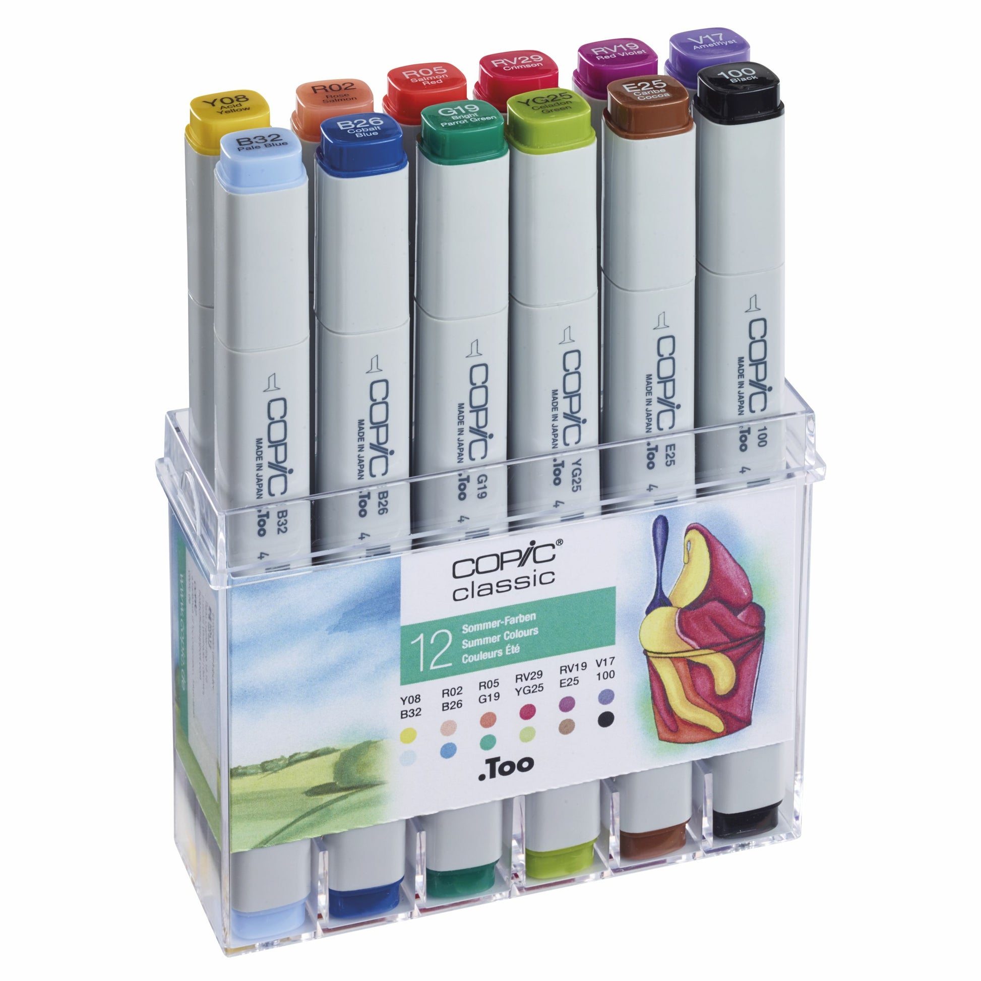 Copic Permanentmarker – Mehrfarbig, 12er Set
