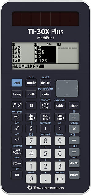 Texas Instruments Wissenschaftlicher Taschenrechner TI-30X Plus MathPrint – 10-stellig – Solar/Batterie – Schwarz
