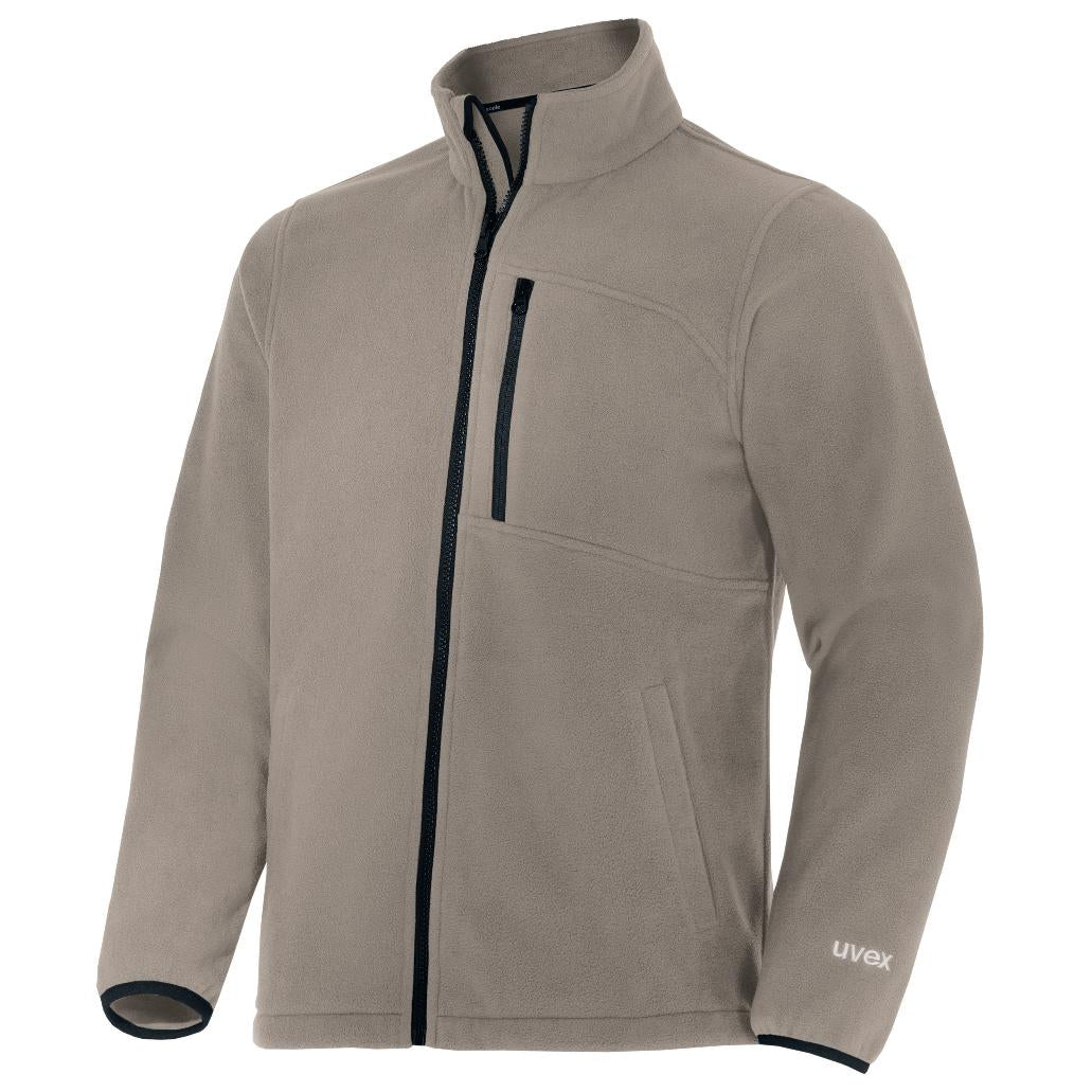 Uvex Fleecejacke suXXeed craft – 5XL – Beige/Schwarz, Fleece/Polyester, 260 g/m², OEKO-TEX Standard 100